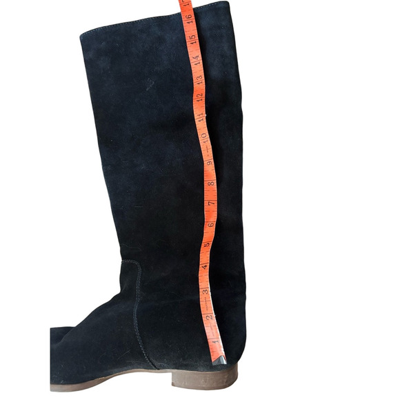 J. Crew Black Knee Boots beautiful Suede with Leather lining Gently Used - Picture 4 of 11